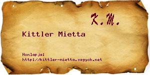 Kittler Mietta névjegykártya
